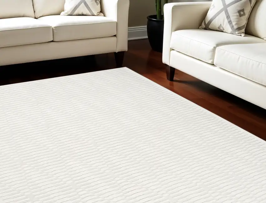 Ivory Geometric Area Rug Photo 1