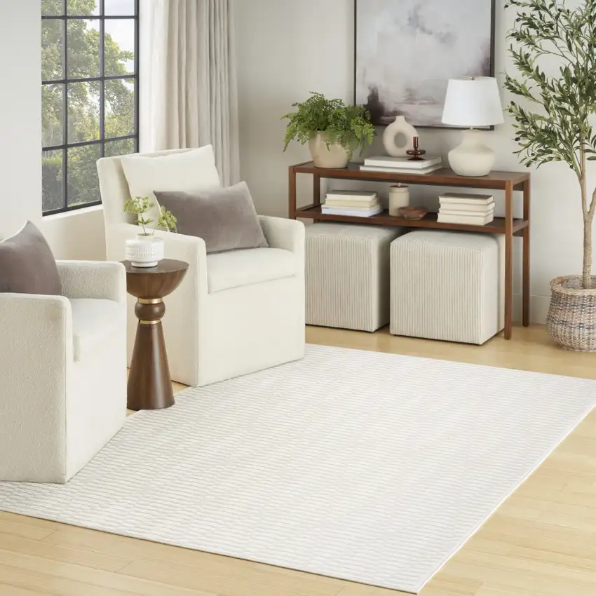 Ivory Geometric Area Rug Photo 3