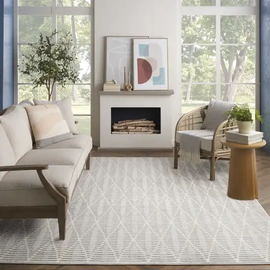 Ivory Geometric Area Rug Photo 5