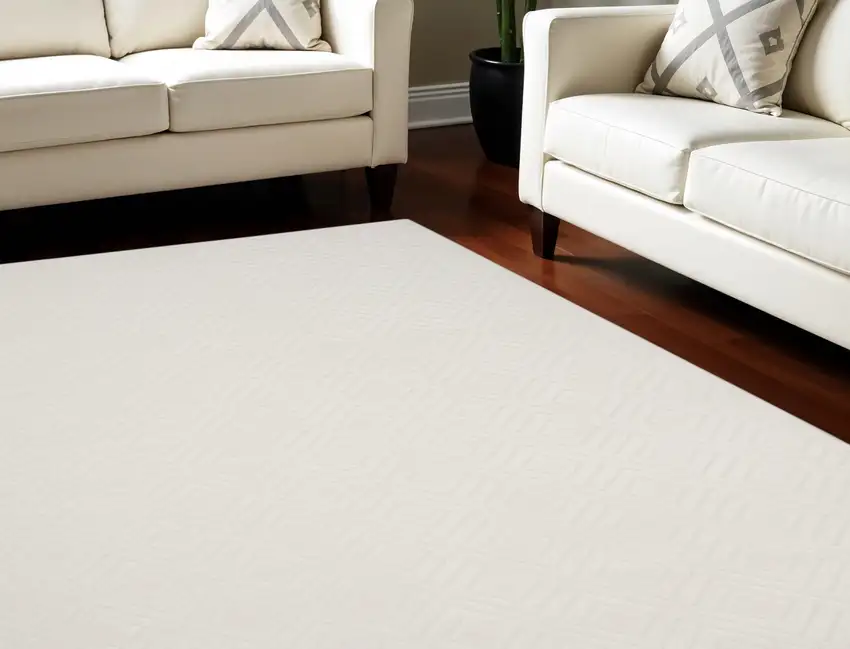 Ivory Geometric Area Rug Photo 1