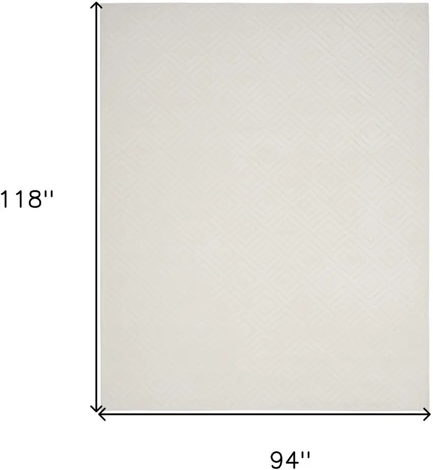 Ivory Geometric Area Rug Photo 3
