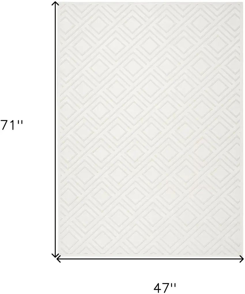 Ivory Geometric Area Rug Photo 3