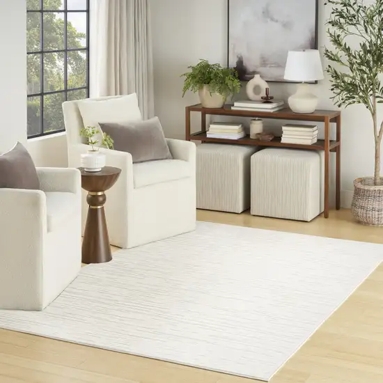 Ivory Geometric Area Rug Photo 3
