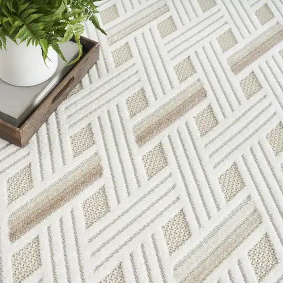 Ivory Geometric Area Rug Photo 4