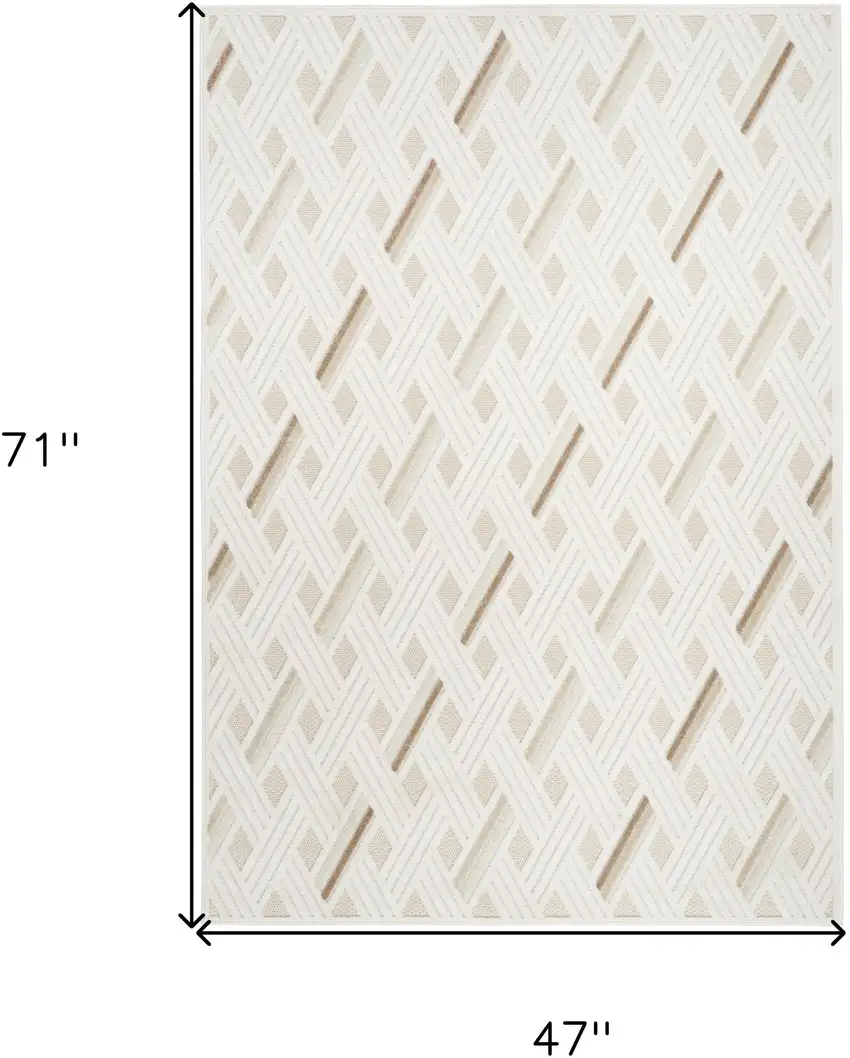 Ivory Geometric Area Rug Photo 3
