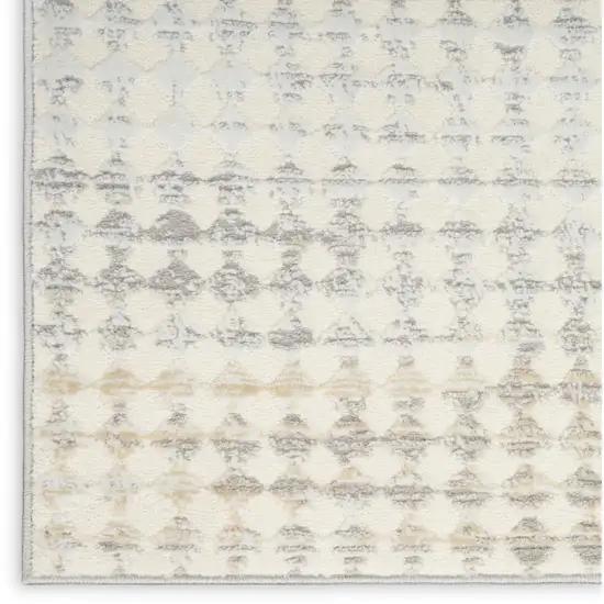 Ivory Geometric Distressed Area Rug Photo 8