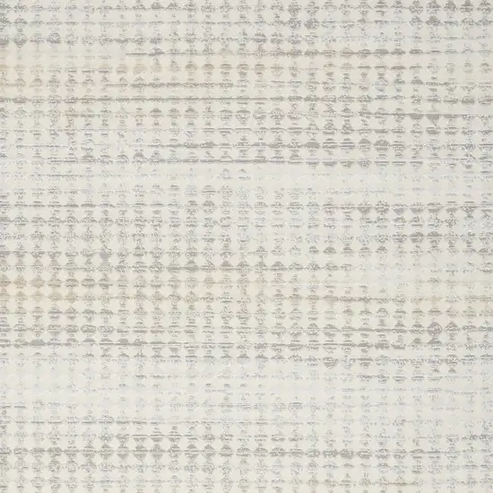 Ivory Geometric Distressed Area Rug Photo 2