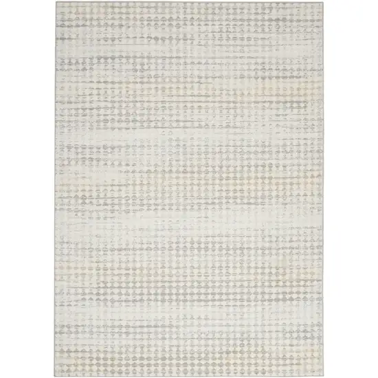 Ivory Geometric Distressed Area Rug Photo 4
