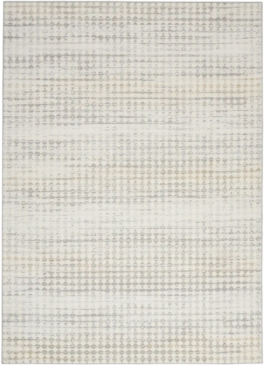Ivory Geometric Distressed Area Rug Photo 4