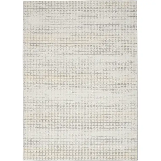 Ivory Geometric Distressed Area Rug Photo 3