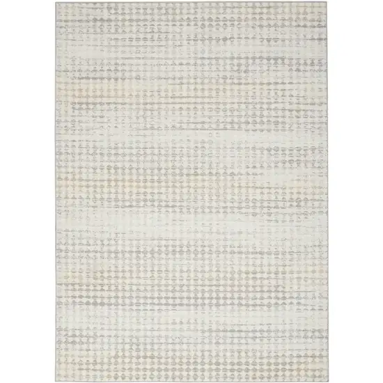 Ivory Geometric Distressed Area Rug Photo 2