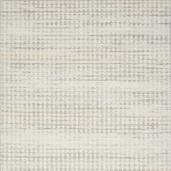 Ivory Geometric Distressed Area Rug Photo 4