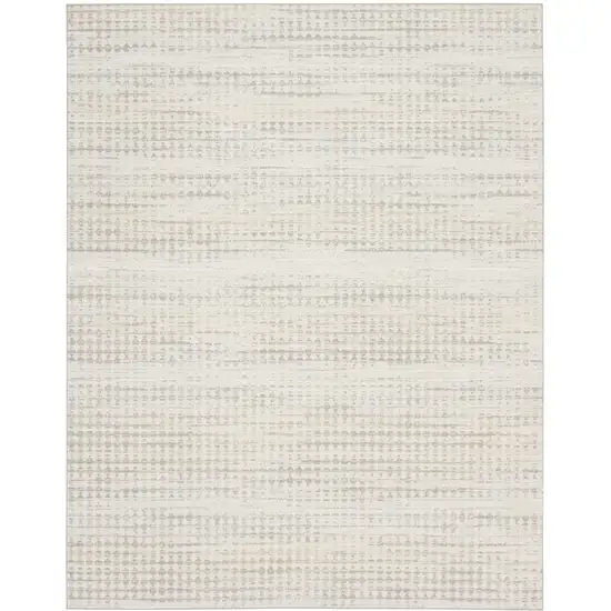 Ivory Geometric Distressed Area Rug Photo 8