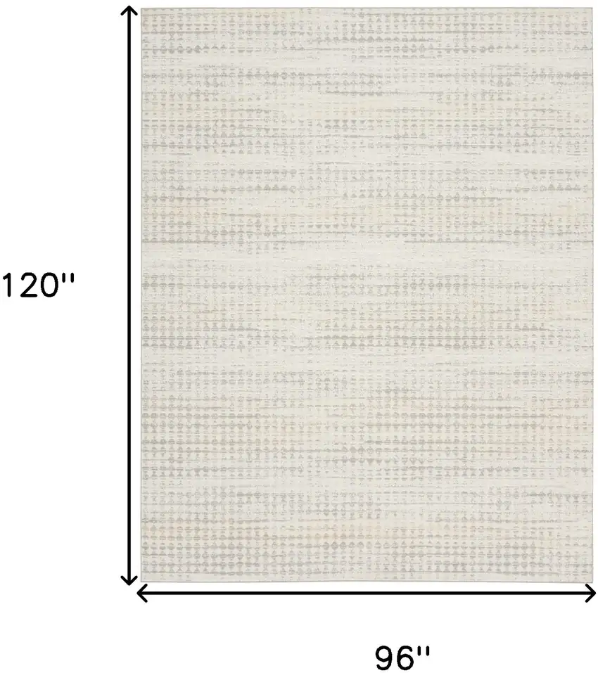Ivory Geometric Distressed Area Rug Photo 3