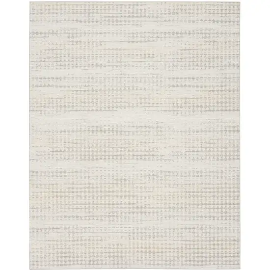 Ivory Geometric Distressed Area Rug Photo 5