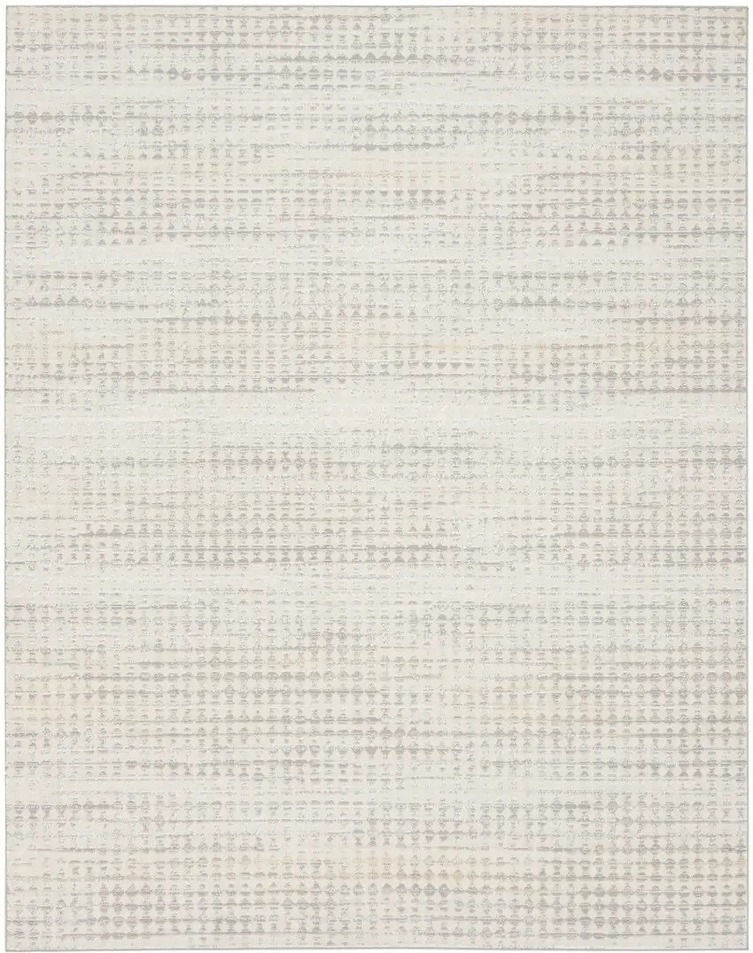 Ivory Geometric Distressed Area Rug Photo 5