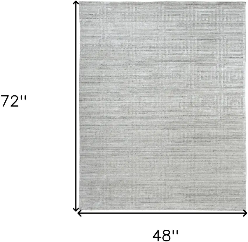 Ivory Geometric Hand Woven Area Rug Photo 8