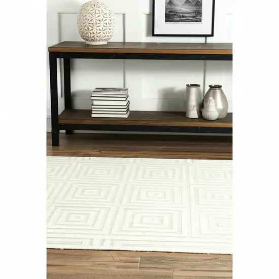 Ivory Geometric Hand Woven Area Rug Photo 4