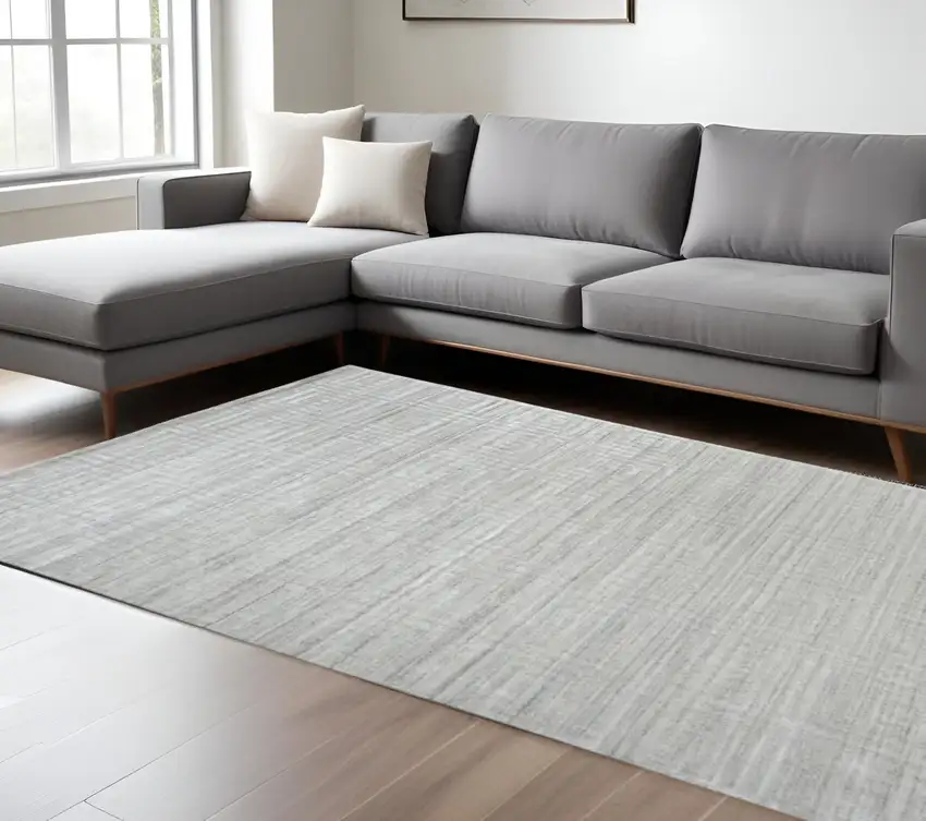 Ivory Geometric Hand Woven Area Rug Photo 1