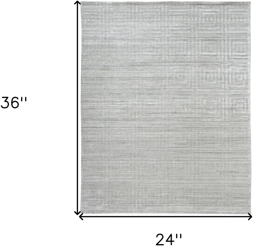 Ivory Geometric Hand Woven Area Rug Photo 8