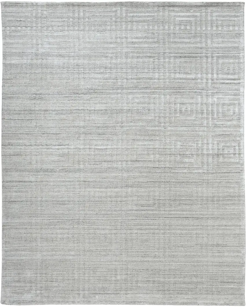 Ivory Geometric Hand Woven Area Rug Photo 2