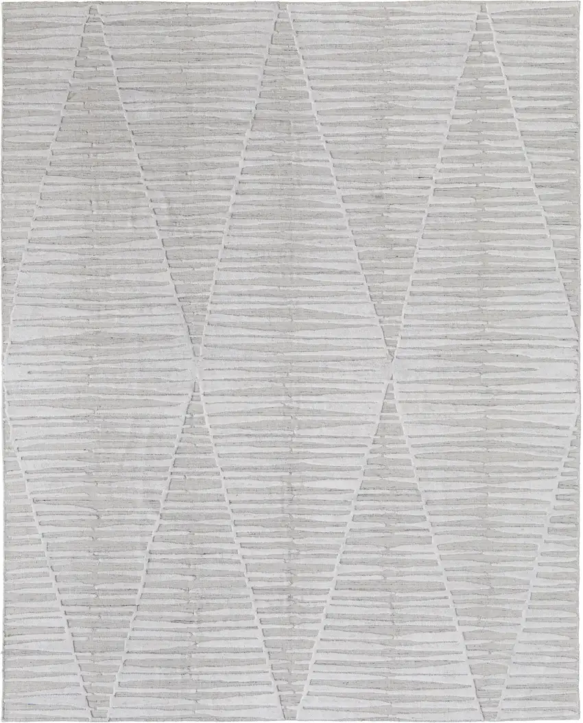 Ivory Geometric Hand Woven Area Rug Photo 6