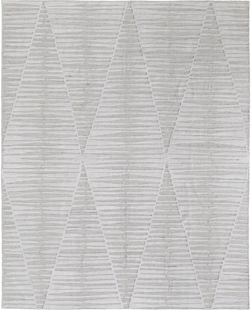 Ivory Geometric Hand Woven Area Rug Photo 4