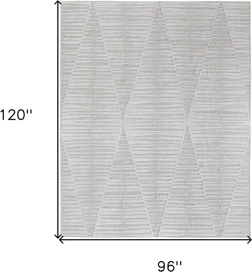 Ivory Geometric Hand Woven Area Rug Photo 3