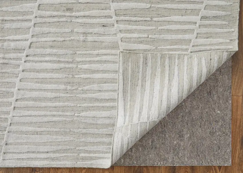 Ivory Geometric Hand Woven Area Rug Photo 5