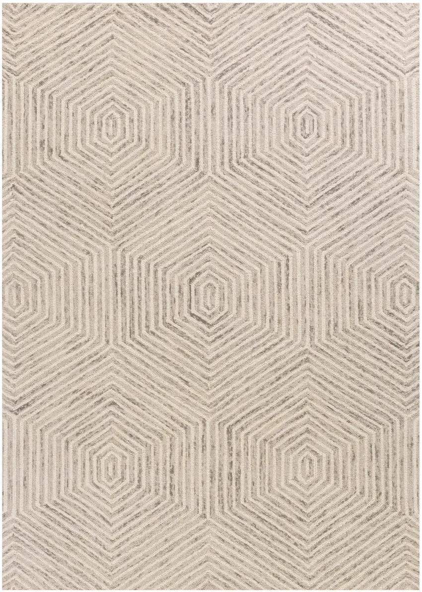 Ivory Geometric Hexagon Wool Indoor Area Rug Photo 2