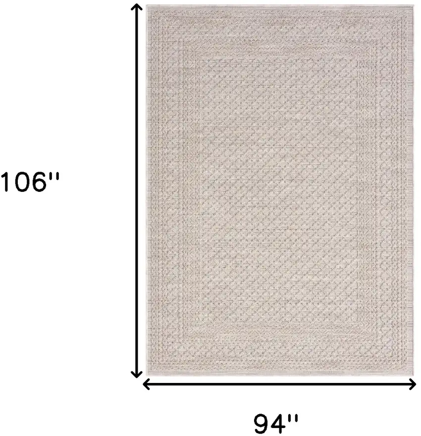 Ivory Geometric Indoor Outdoor Area Rug Photo 8