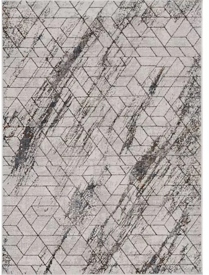 Ivory Geometric Pattern Area Rug Photo 2
