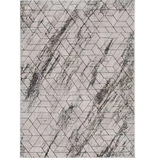 Ivory And Brown Geometric Area Rug Photo 2