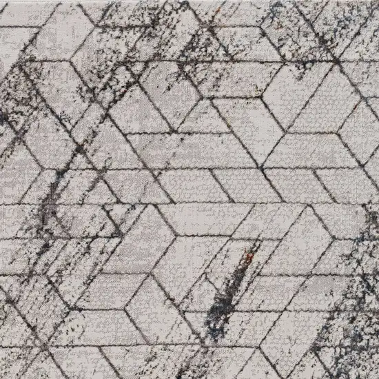 Ivory And Brown Geometric Area Rug Photo 4