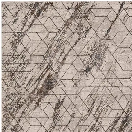 Ivory And Brown Geometric Area Rug Photo 8