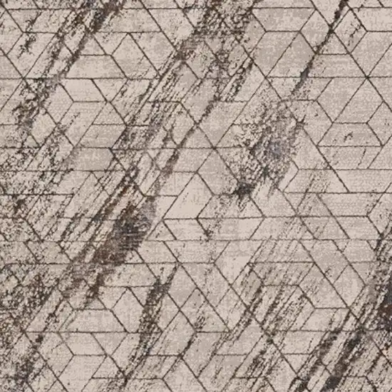 Ivory And Brown Geometric Area Rug Photo 4