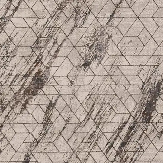 Ivory And Brown Geometric Area Rug Photo 8