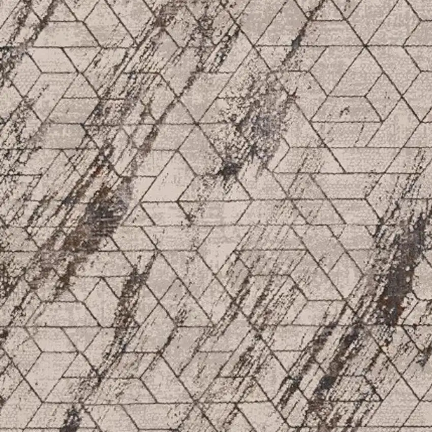 Ivory And Brown Geometric Area Rug Photo 8