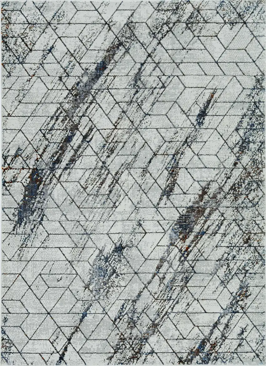 Ivory Geometric Pattern Indoor Area Rug Photo 2