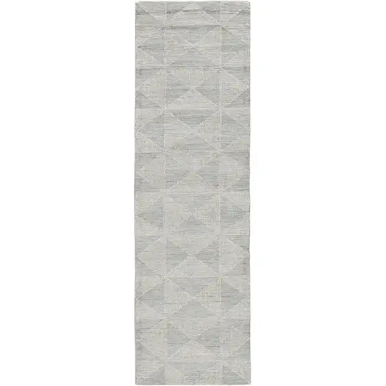 Ivory Geometric Pattern Wool Indoor Area Rug Photo 3