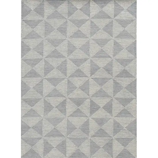 Gray And Light Gray Wool Geometric Hand Tufted Area Rug Photo 8