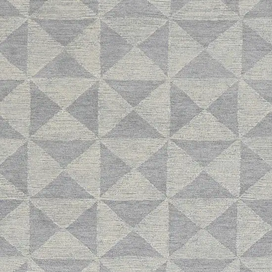 Gray And Light Gray Wool Geometric Hand Tufted Area Rug Photo 4