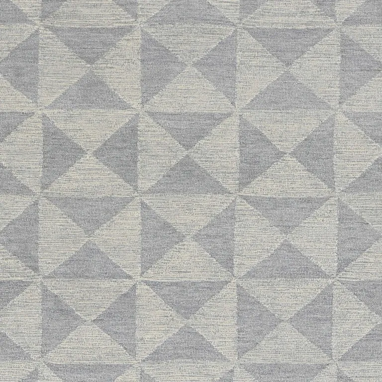 Ivory Geometric Pattern Wool Indoor Area Rug Photo 4