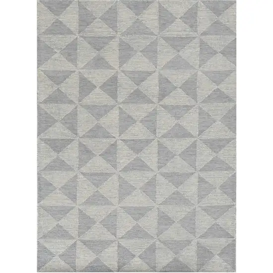 Gray And Light Gray Wool Geometric Hand Tufted Area Rug Photo 2