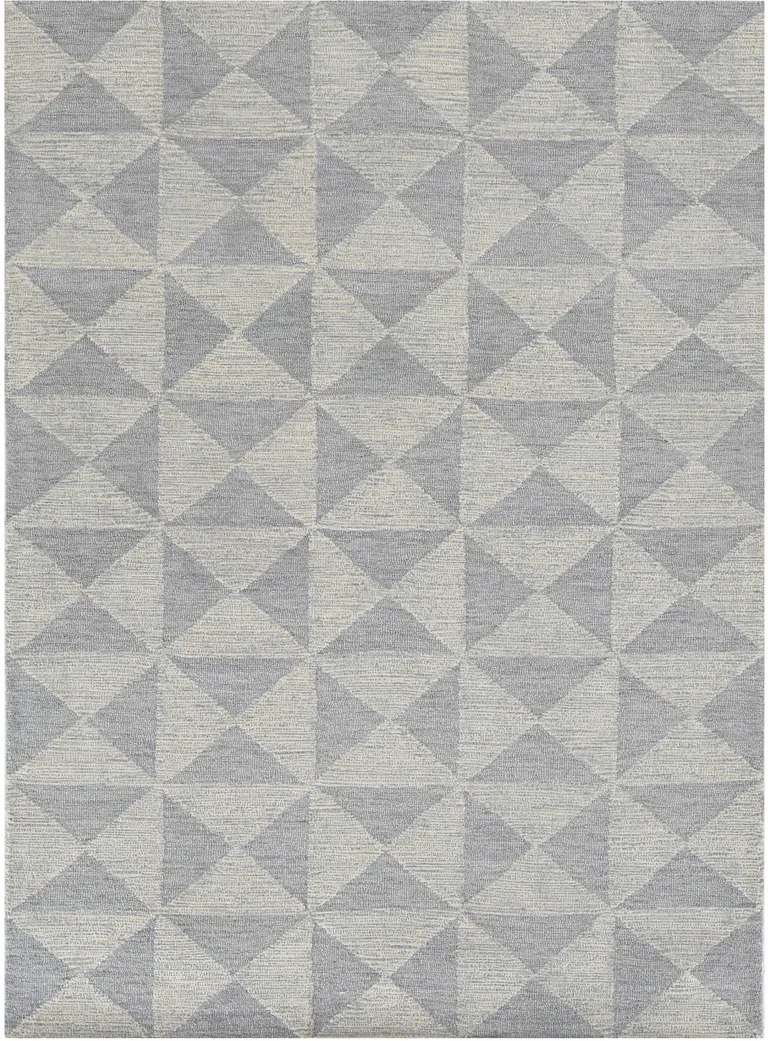 Ivory Geometric Pattern Wool Indoor Area Rug Photo 2