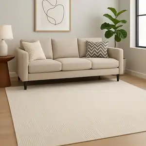 Photo of Ivory Geometric Power Loom Area Rug