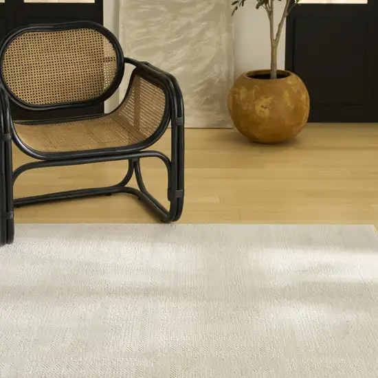Ivory Geometric Power Loom Area Rug Photo 5