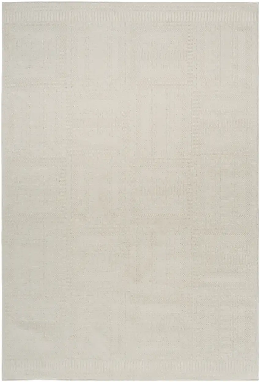 Ivory Geometric Power Loom Area Rug Photo 2