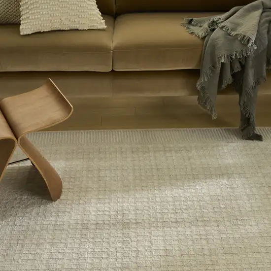 Ivory Geometric Power Loom Area Rug Photo 4