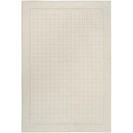 Ivory Geometric Power Loom Area Rug Photo 7